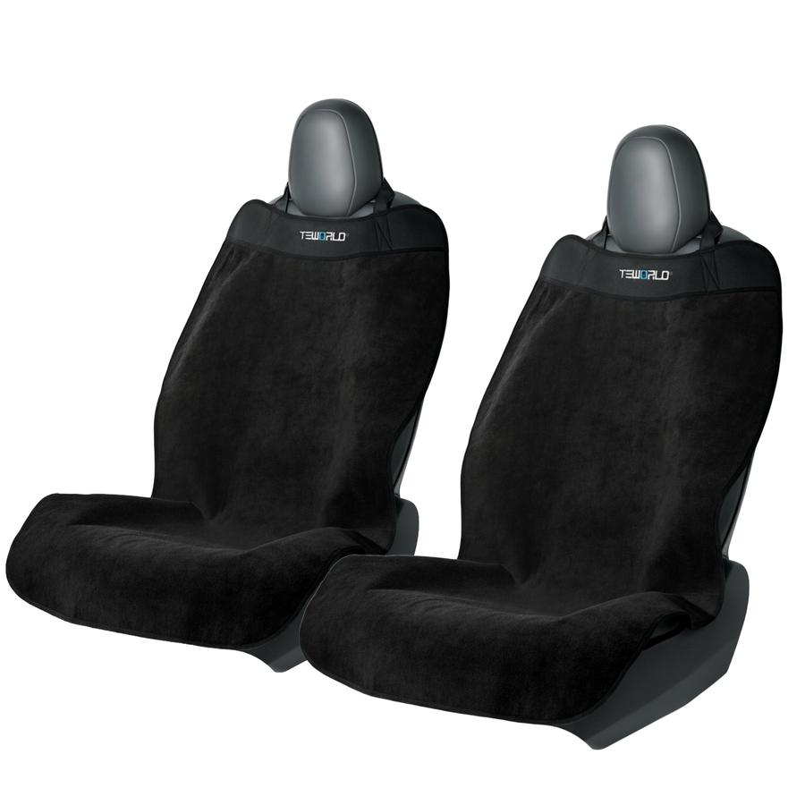 Premium Microfiber Towel Tesla Model 3/Y/S/X Seat Cover, Waterproof | Sweatproof | Machine Washable | Non-Slip, Seat Protector for Tesla Model 3/Y 2016-2026 Interior - (2Pack, Shadow Black)