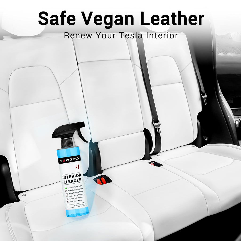 Tesla Seat Cleaner & Remover Stain, Interior Cleaner for White & Black Vegan Leather, Interior Cleaning Kit for Seats, Console, Dash, Tesla Model 3, Y, S, X, Cybertruck Accessories
