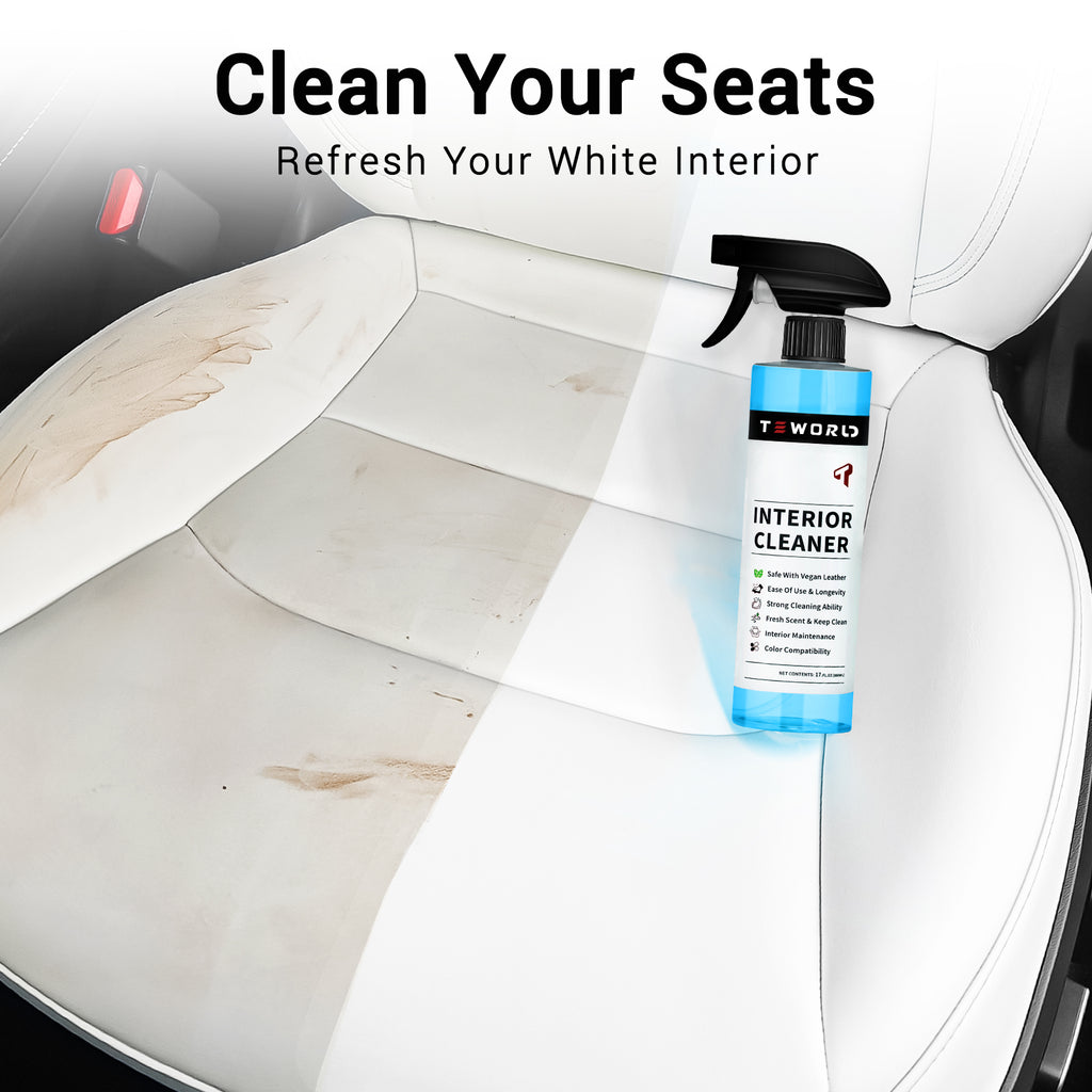 Tesla Seat Cleaner & Remover Stain, Interior Cleaner for White & Black Vegan Leather, Interior Cleaning Kit for Seats, Console, Dash, Tesla Model 3, Y, S, X, Cybertruck Accessories