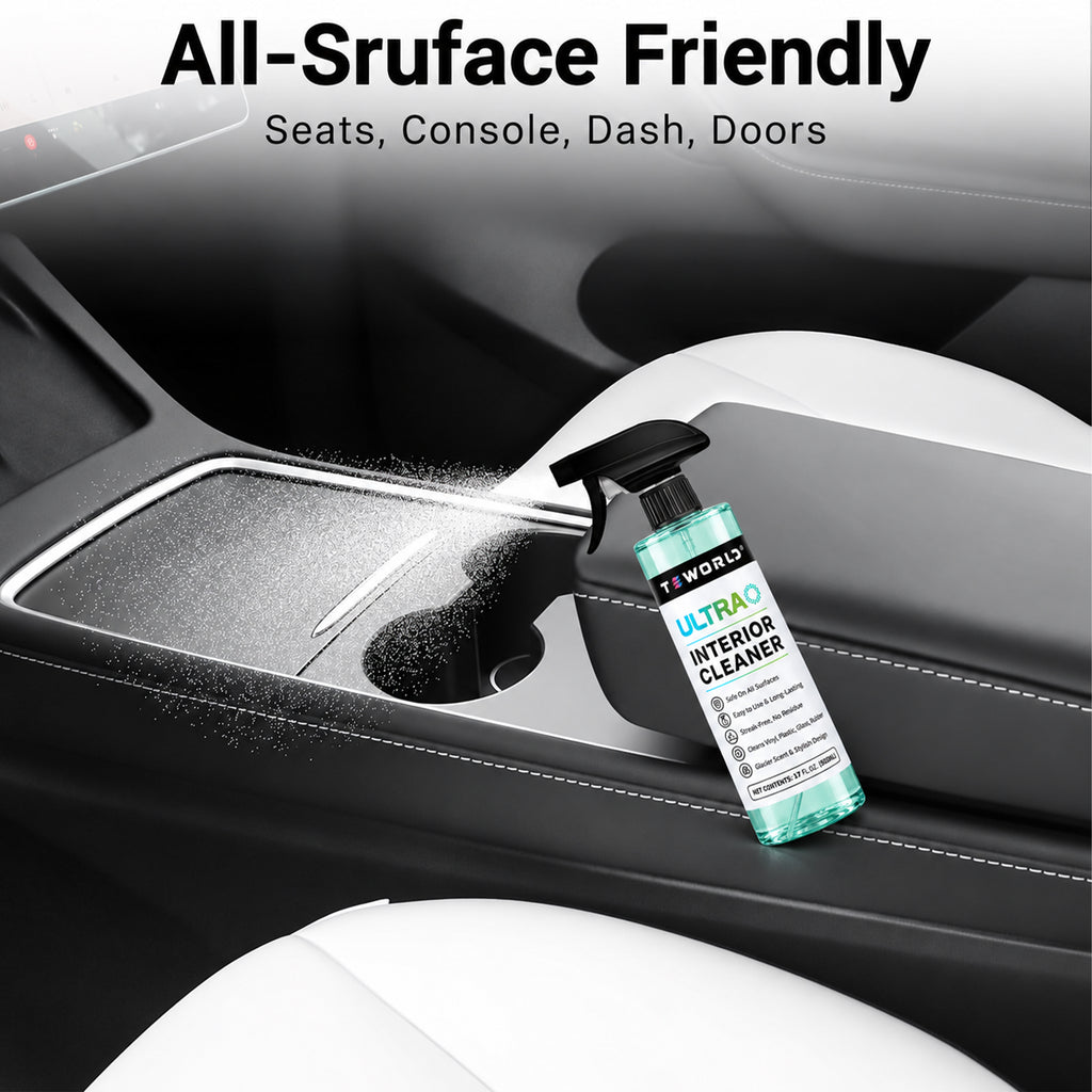 Tesla Seat Cleaner & Stain Remover, Interior Cleaner for Black & White Vegan Leather, Interior Cleaning Products | Tesla Model Y Juniper Accessories 2026, Tesla Model 3 Accessories, S, X, Cybertruck 「Ice-Green， ice-scnet」