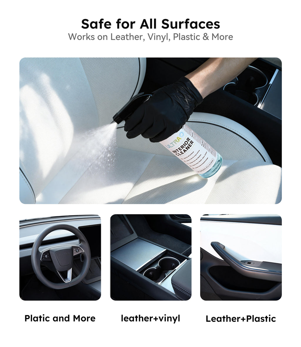 teworld Ultra Car Interior, Seat & Upholstery Cleaner - Car Detailing Kit Removes Stains, Dirt, Oil & Grease, Safe for Leather, Vinyl, Plastic & More - Compatible with Cars, Trucks, SUVs, RVs (17Oz Ice Chill Scent)