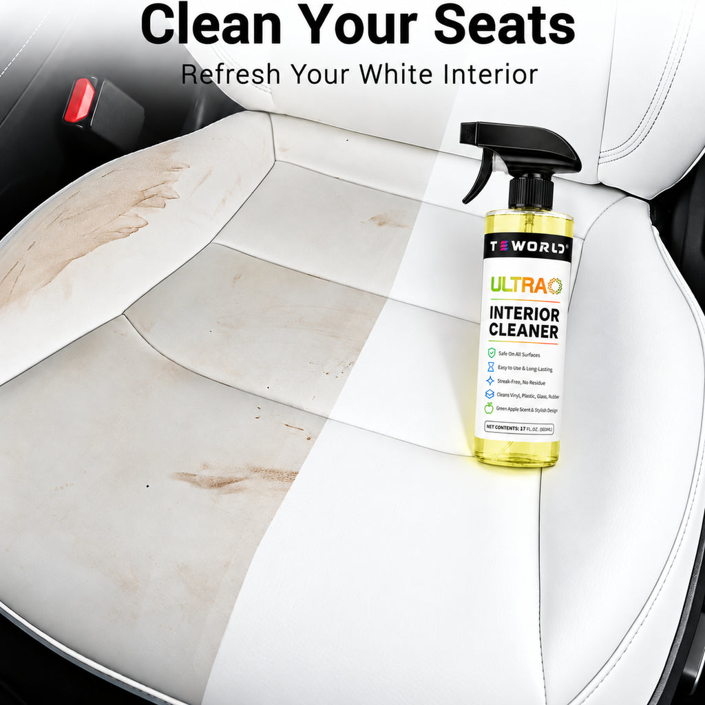 Tesla Seat Cleaner & Stain Remover, Interior Cleaner for Black & White Vegan Leather, Interior Cleaning Products | Tesla Model Y Juniper Accessories 2026, Tesla Model 3 Accessories, S, X, Cybertruck（yellow-apple scent）