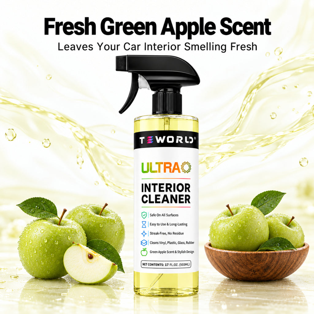 Tesla Seat Cleaner & Stain Remover, Interior Cleaner for Black & White Vegan Leather, Interior Cleaning Products | Tesla Model Y Juniper Accessories 2026, Tesla Model 3 Accessories, S, X, Cybertruck（yellow-apple scent）