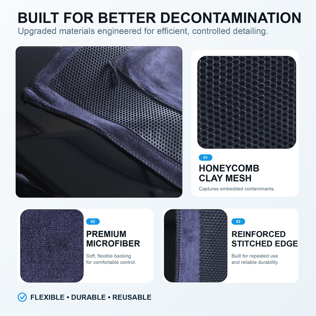 3 Pack Clay Towel, 12" x 12" Auto Detailing Synthetic Clay bar Towel
