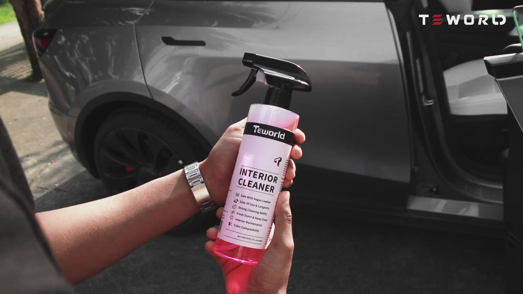 Tesla Seat Cleaner & Remover Stain, Interior Cleaner for White & Black Vegan Leather, Interior Cleaning Kit for Seats, Console, Dash, Tesla Model 3, Y, S, X, Cybertruck Accessories (Pink)