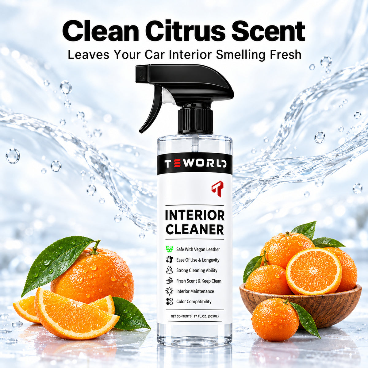 Tesla Seat Cleaner & Remover Stain, Interior Cleaner for White & Black Vegan Leather, Interior Cleaning Kit for Seats, Console, Dash, Tesla Model 3, Y, S, X, Cybertruck Accessories( Ice-circut-scent)